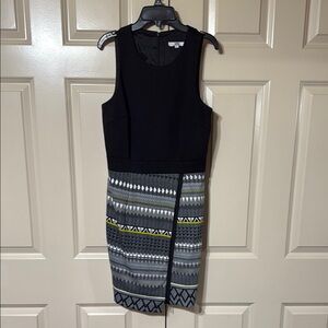 Black and Gray Patterned Women's Dress
